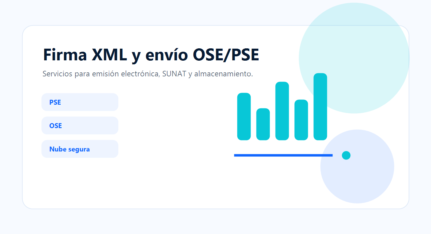 Servicios PSE y OSE para firma XML y envío a SUNAT
